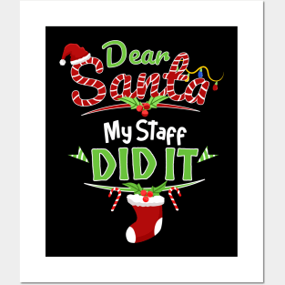 Dear Santa My Staff Did It Xmas Funny Christmas Posters and Art